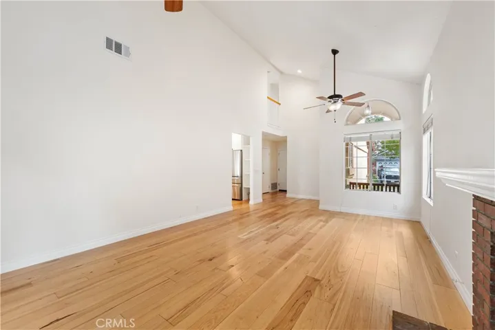 Living room & dining area with wood floors