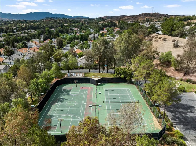 Overhead of community tennis and sport courts