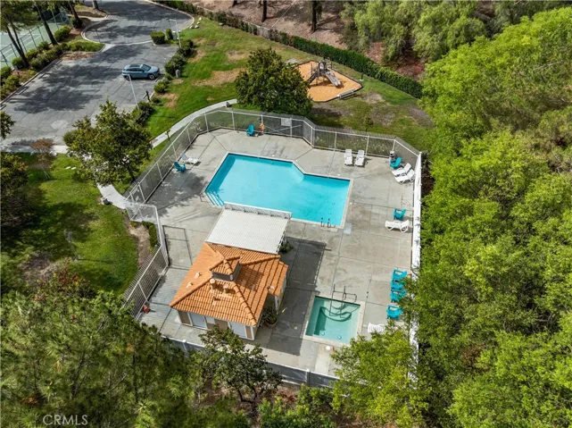 Overhead community pool & spa