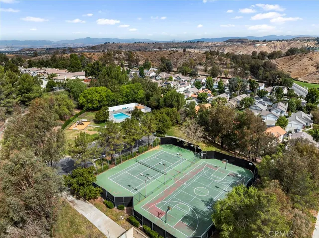 More overhead of HOA amenities & the swing set play area.