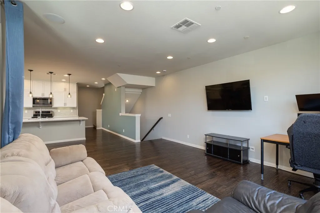 family room looking at entry stairs