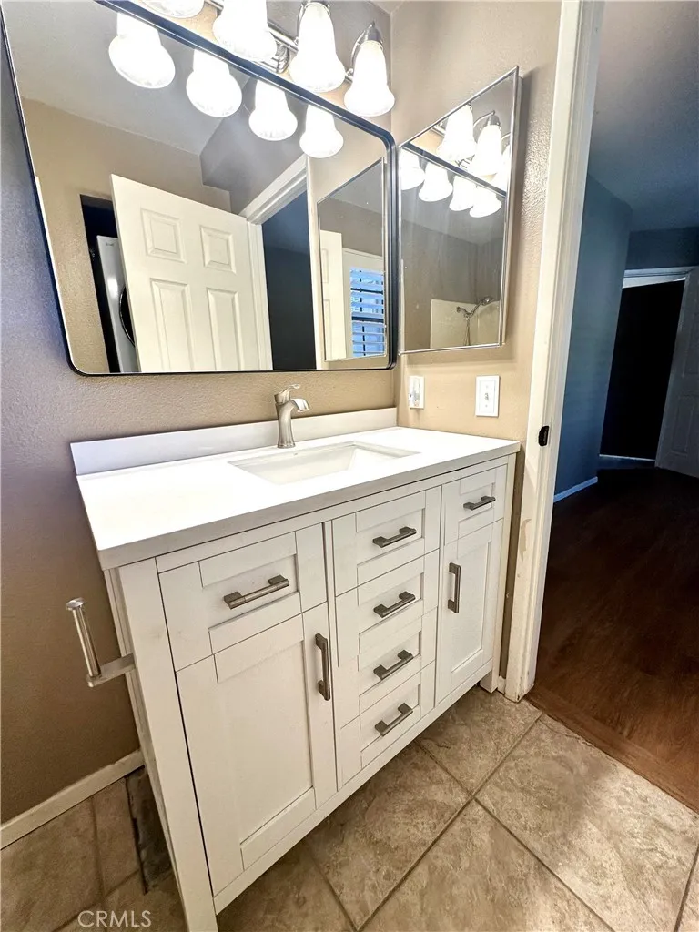 New vanity with plenty of counter & cabinet space