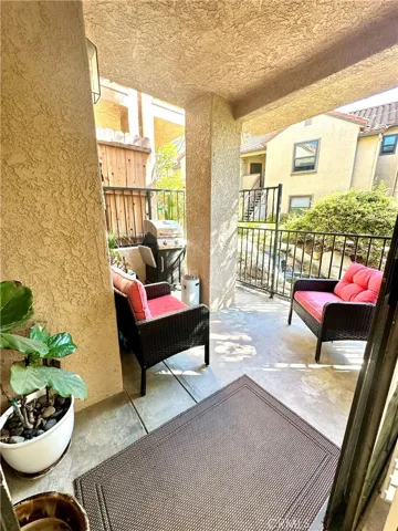 Private spacious patio with stream & lush foliage - truly an oasis
