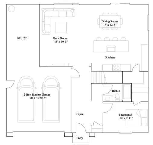 Residence 2 - level 1 floorplan