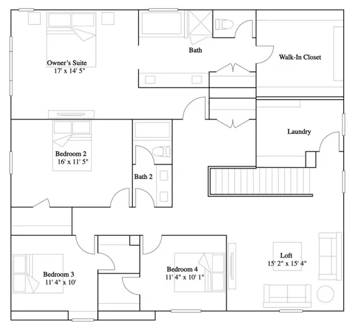 Residence 2 - level 2 floorplan