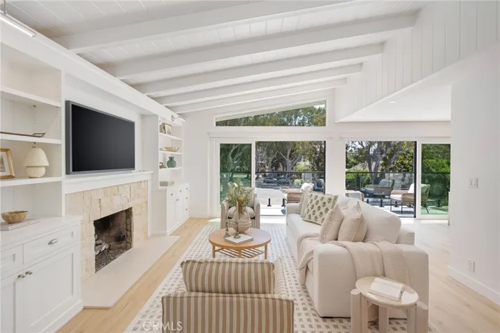 Open living and dining room