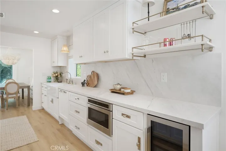Wine fridge and built in microwave