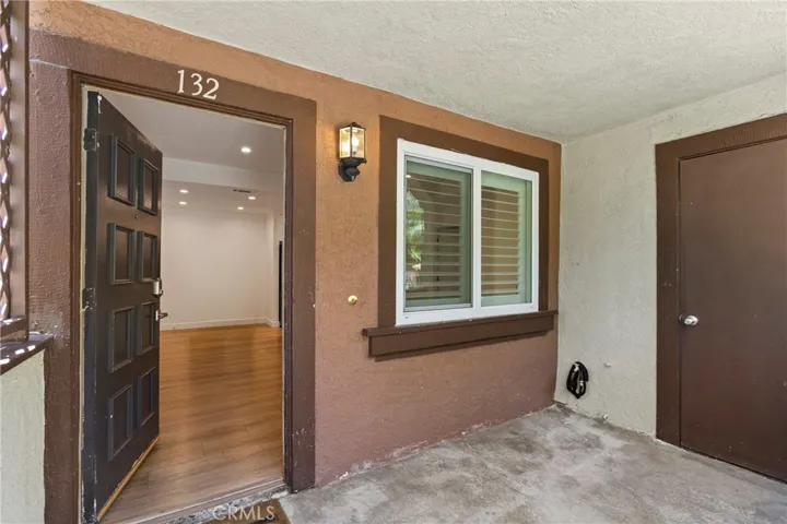 Patio area in front of the house