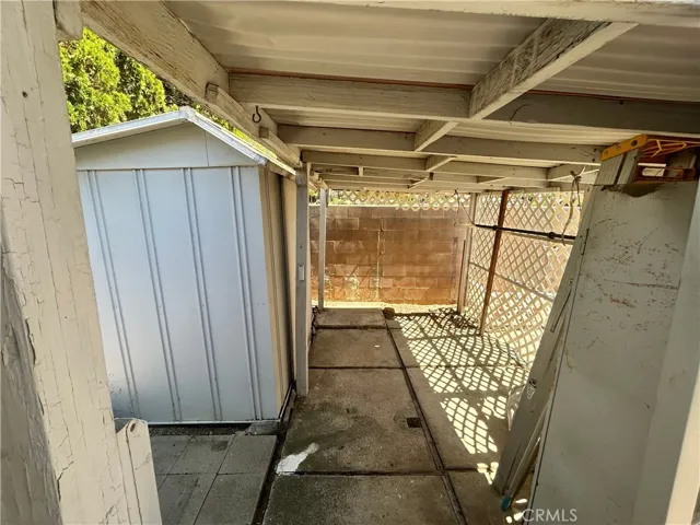 Backyard storage and work area