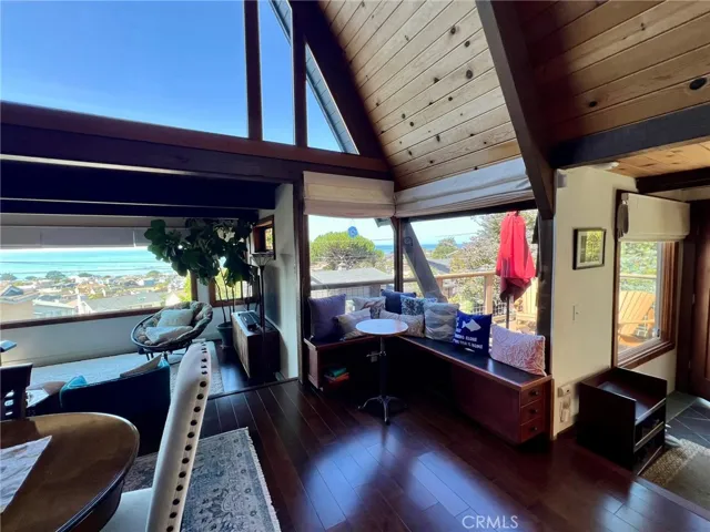 Living room is one step down off main floor