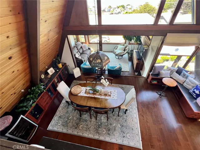 View over loft to main living area