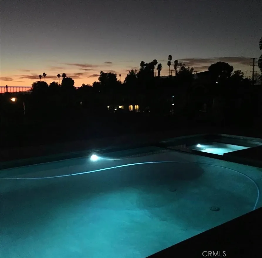 Twilight View with Pool