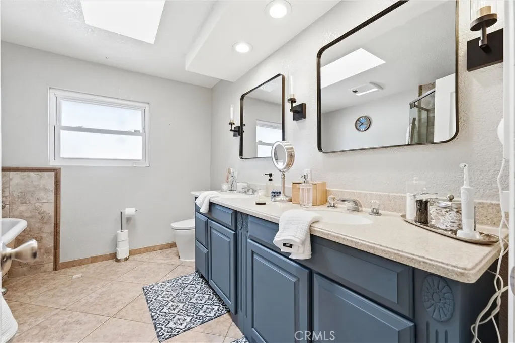 Primary bathroom with dual sinks