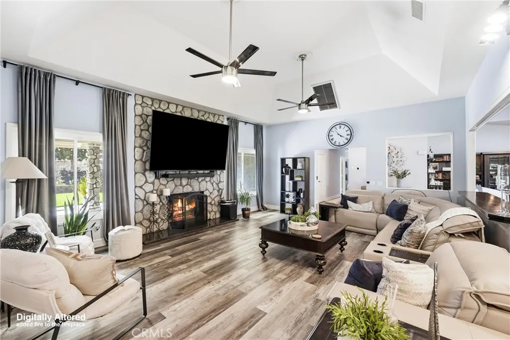 Family Room with Wood Burning Fireplace