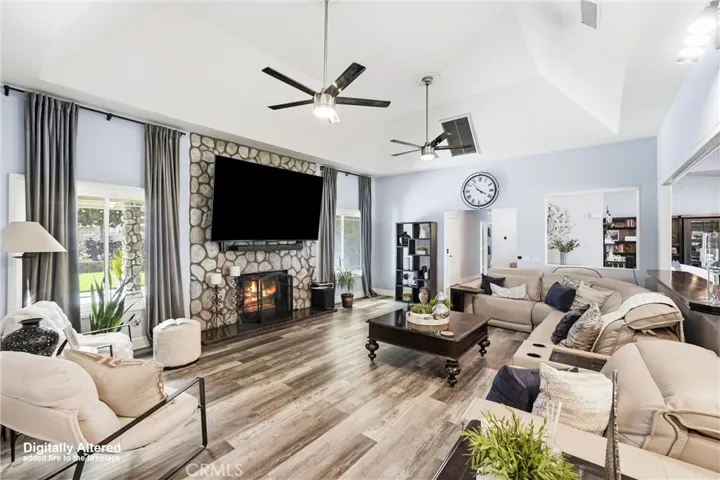 Family Room with Wood Burning Fireplace