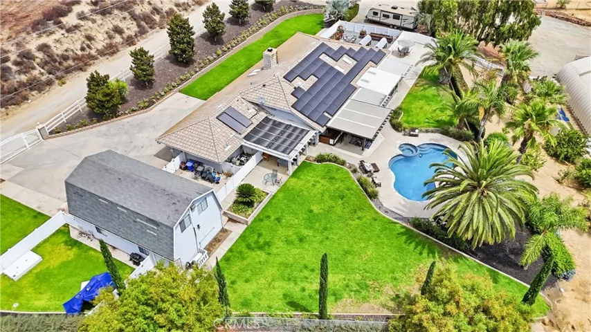 Drone phot of the main resident and structure.