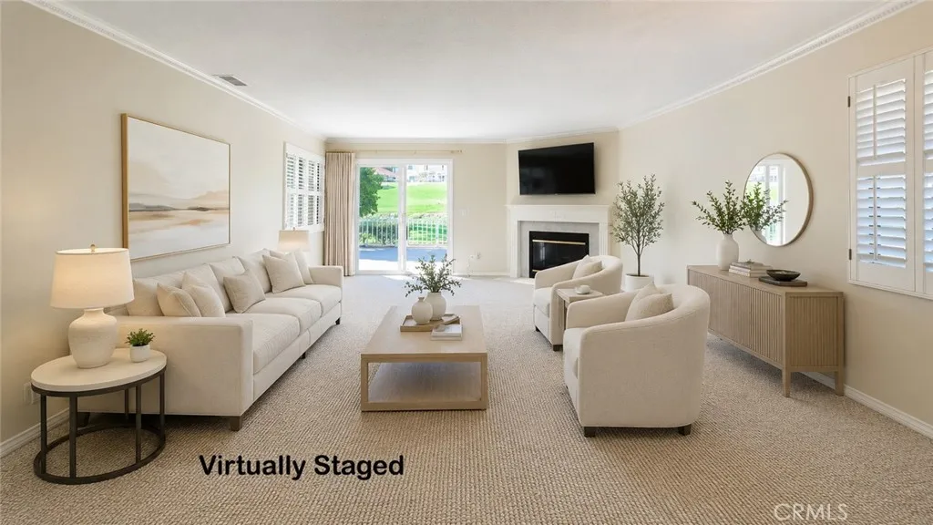 Virtually staged living room