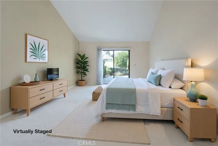 Virtually staged primary bedroom