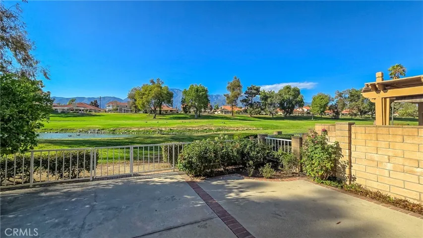 View of golf course & mountains from patio
