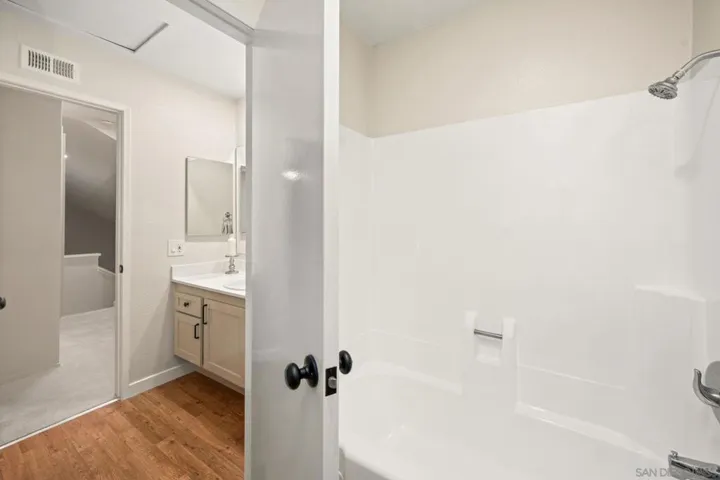 Upstairs full bath with two vanities