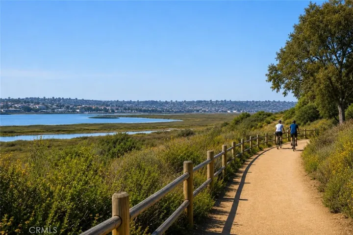 Nearby Upper Newport Bay Nature Preserve offers scenic walking and biking trails with beautiful coastal wetland views