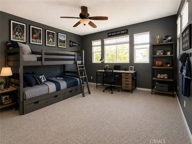 Bedroom #2 digitally altered, virtually staged.