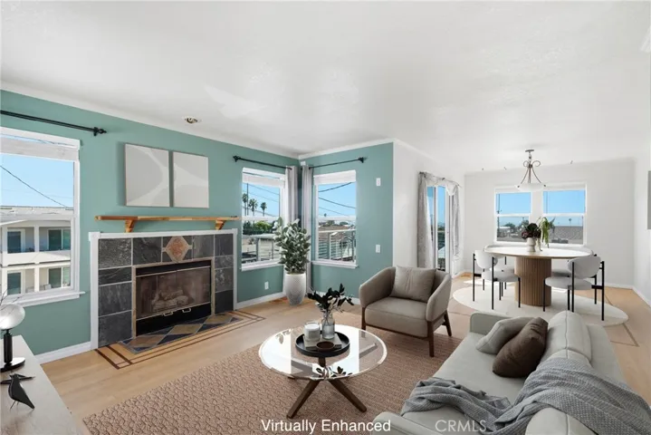 Living Room and Dining Room with ocean view