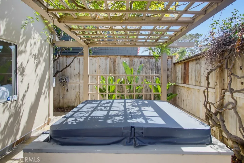 Relaxing spa under a lush canopy
