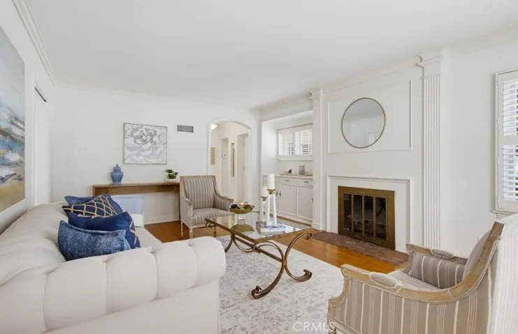 Formal living room with fireplace