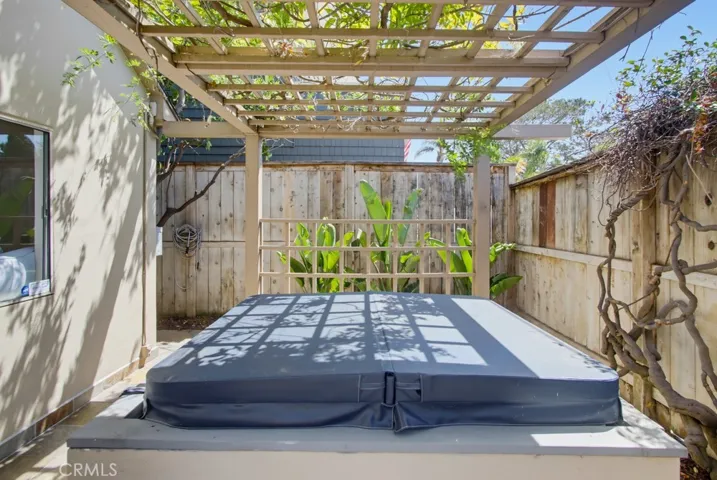 Relaxing spa under a lush canopy