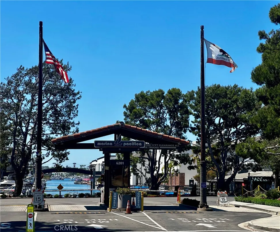 Main entry into Marina Pacifica including 24hr guard.