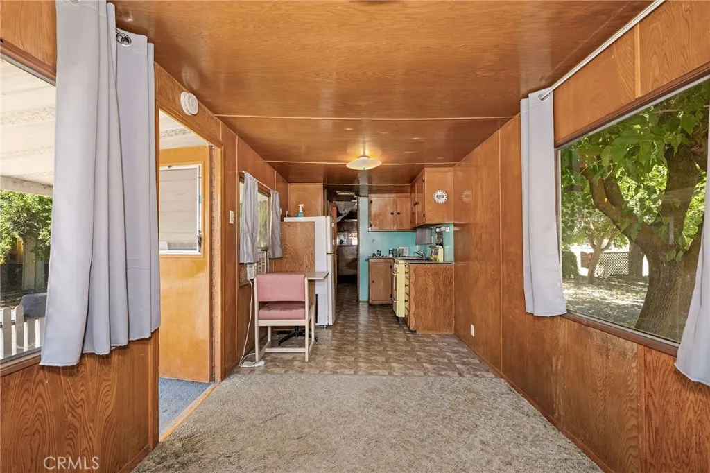 Trailer living toward kitchen