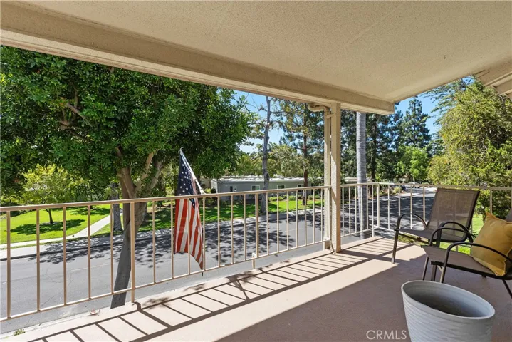 Covered balcony off living room