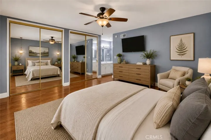 Primary bedroom virtually staged