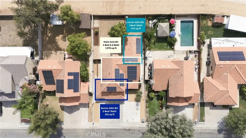 Triplex Aerial View of Layout