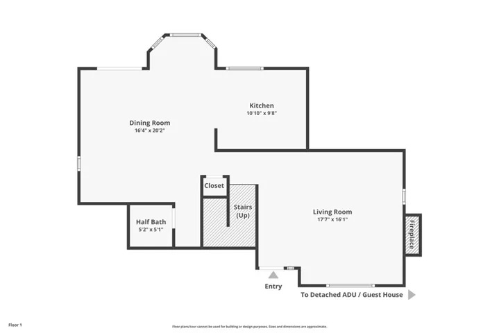 Main Unit #1: 4 Bd/2.5 First Level Floor Plan