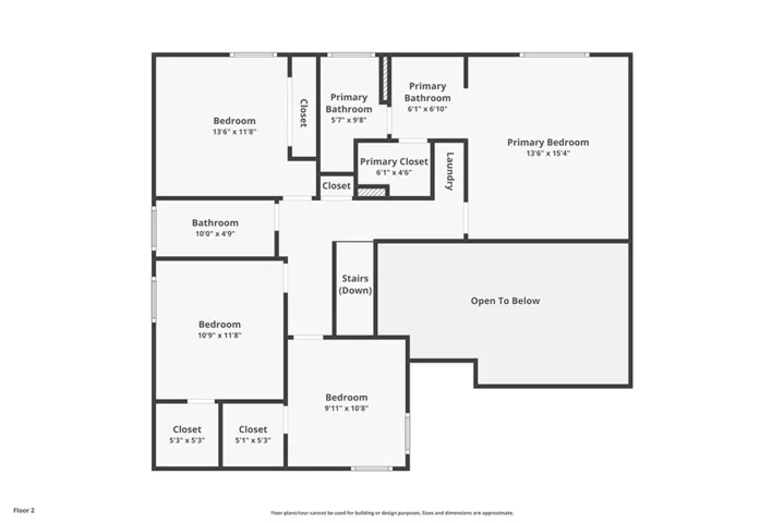 Main Unit #1: 4 Bd/2.5  Second Story Floor Plan