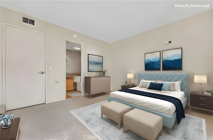 Digitally enhanced guest bedroom.
