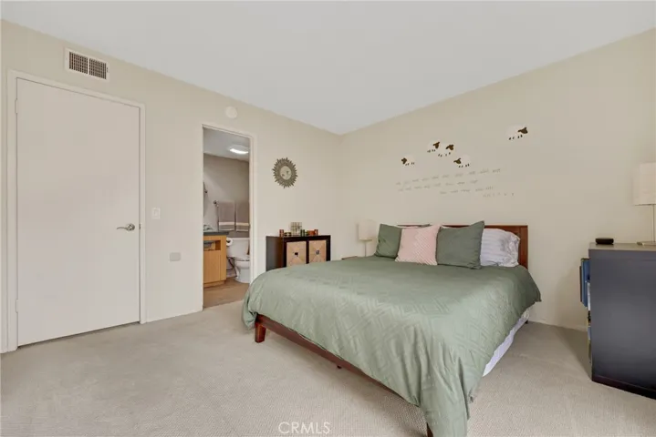Guest bedroom with full bathroom.