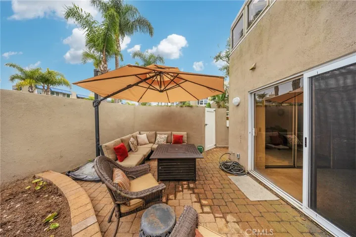 Patio is located just off the bedroom.