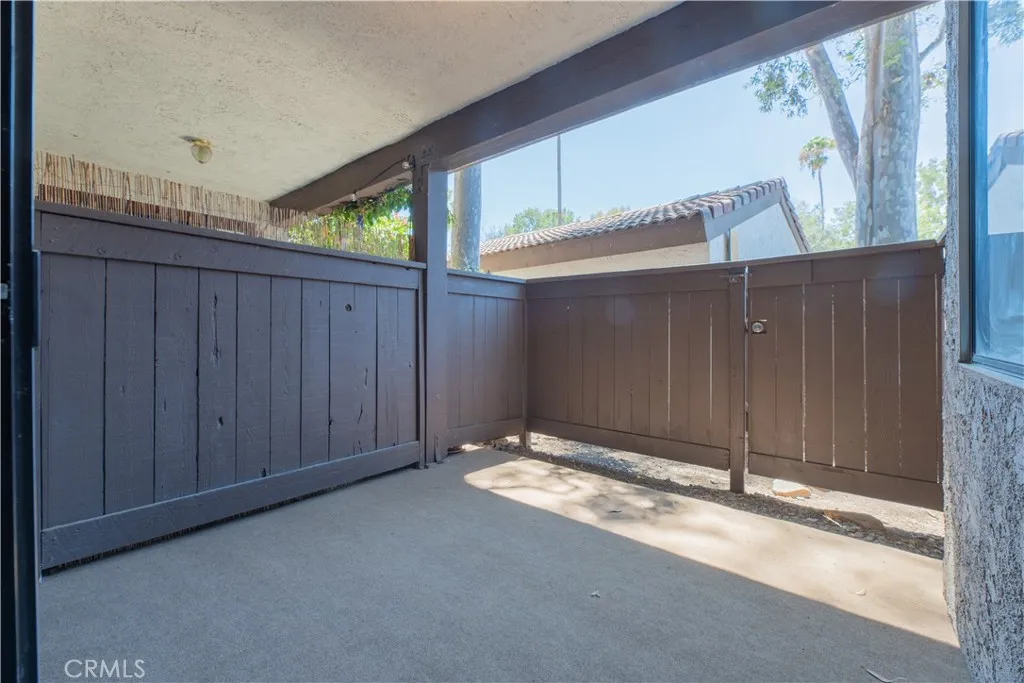 Large Patio, access to garage area