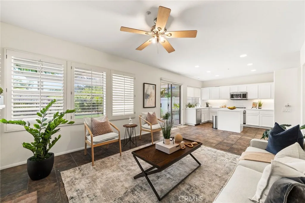 Family room and kitchen