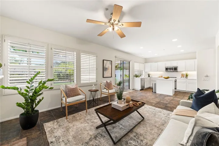 Family room and kitchen