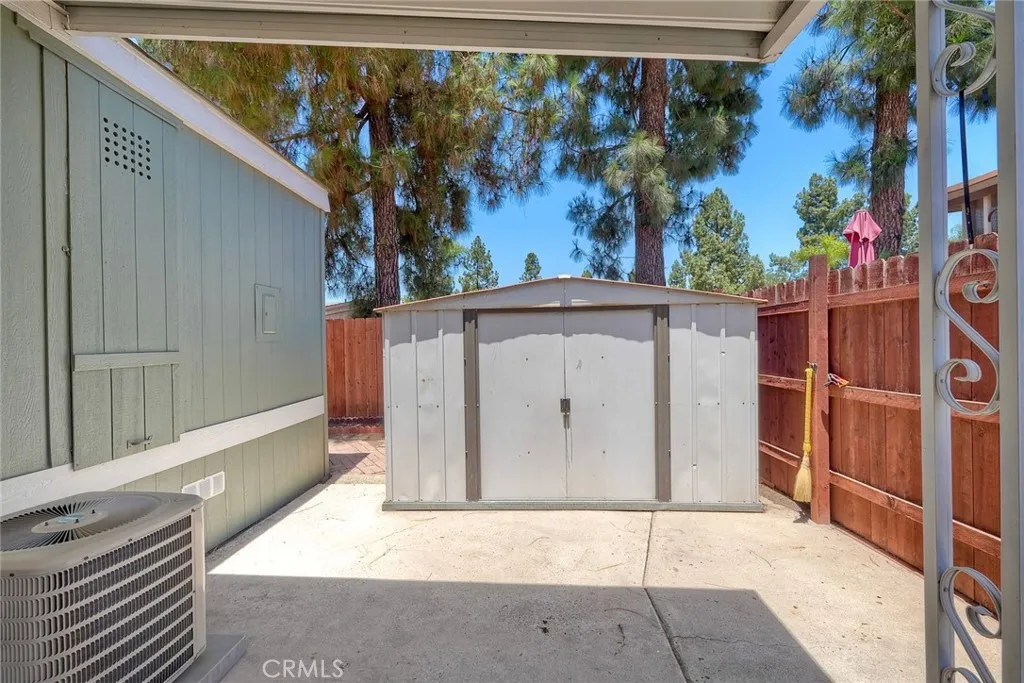 SHED FOR EXTRA STORAGE.