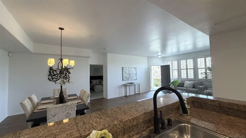 view to dining area and living room