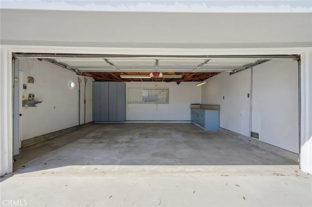 Garage with storage cabinets