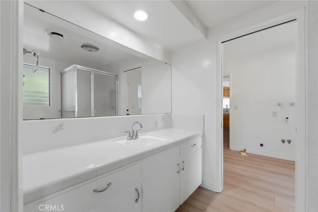 Master Bathroom with tile counter.