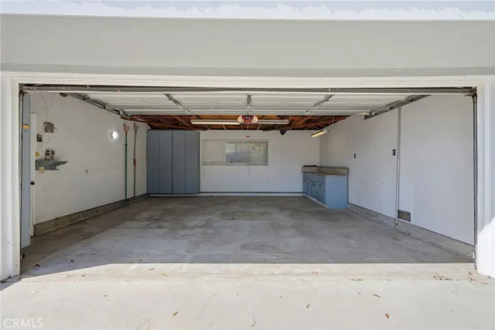 Garage with storage cabinets