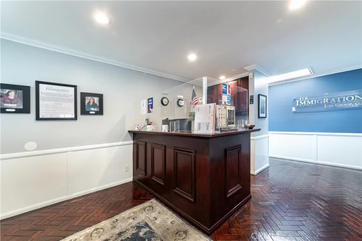 The reception area in unit 206