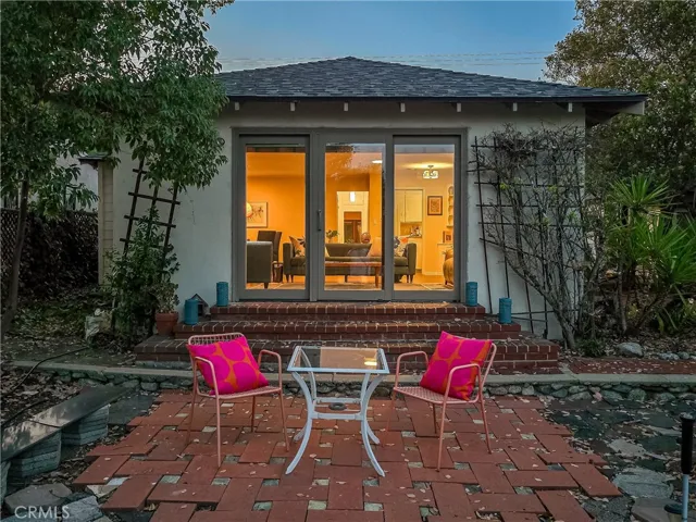 Evening view from the front courtyard